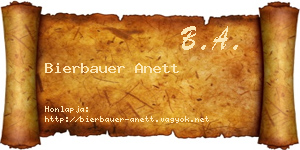 Bierbauer Anett névjegykártya