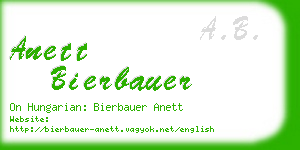 anett bierbauer business card